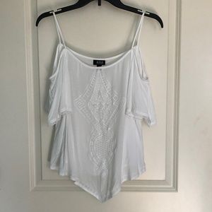 Cold shoulder short sleeve top